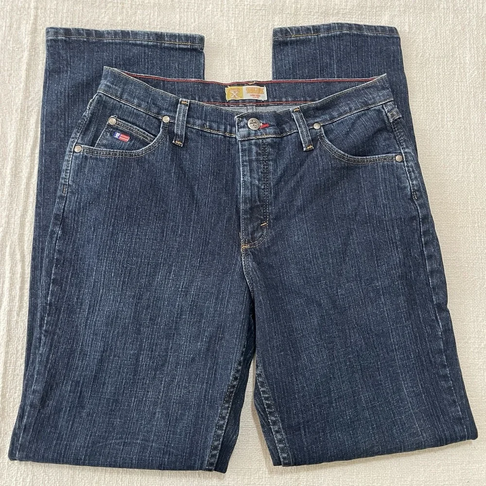 Wrangler Jeans Womens 11/12 32 Tulsa Rise Slim Fit Dark Wash Stretch Denim